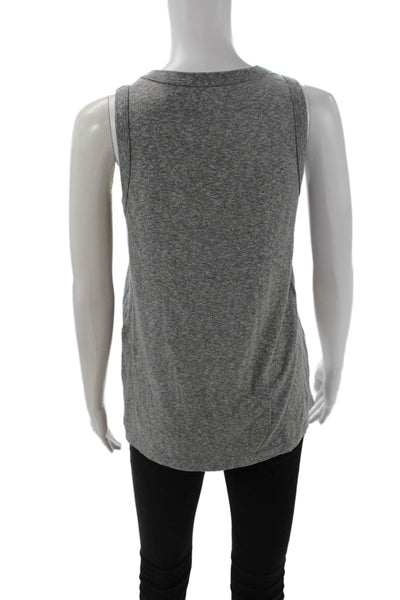 Current/Elliott Women Basic Gray Sleeveless Tank Crew Neck Top Size 0