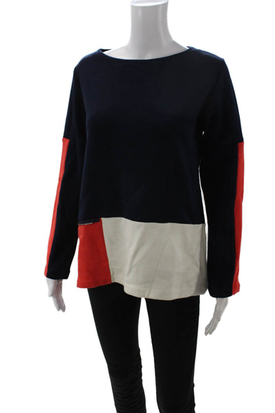 Peruzzi Unisex Pullover Sweater Dark Blue Geometric Zip Neck Size 38