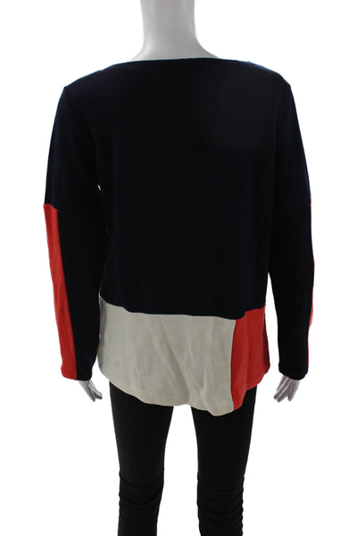 Peruzzi Unisex Pullover Sweater Dark Blue Geometric Zip Neck Size 38