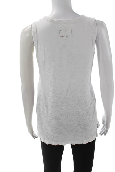 Current/Elliott Women White Cotton Crew Neck Basic Tank Size 0