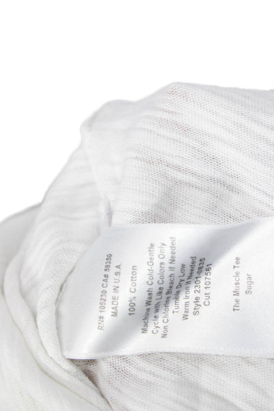Current/Elliott Women White Cotton Crew Neck Basic Tank Size 0