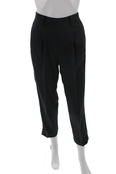 Vince Unisex Black Ankle Cropped Dress Pants Polyester Size 2XS