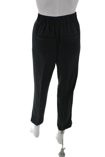 Vince Unisex Black Ankle Cropped Dress Pants Polyester Size 2XS