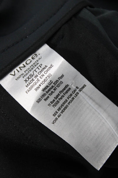 Vince Unisex Black Ankle Cropped Dress Pants Polyester Size 2XS