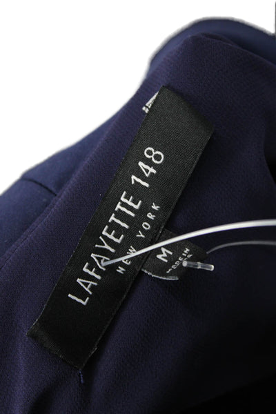 Lafayette 148 New York Women Shift Tank Dress Black Sleeveless Tie Waist Size M