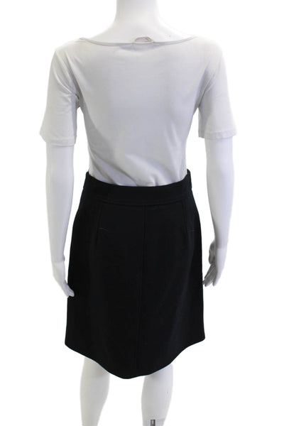 J Crew Women A-Line Skirt Black Wool Size 4