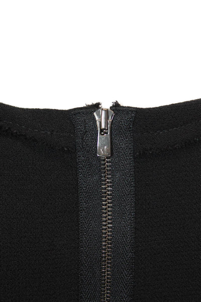 J Crew Women Sheath Dress Black Wool Knee Length 3/4 Sleeve Crew Neck Size 4