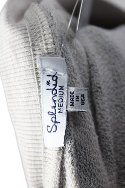Splendid Women Pullover Sweatshirt Beige Zebra Crew Neck Size M