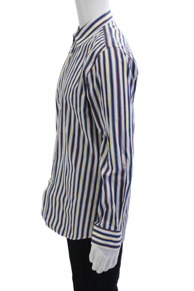 Paul Smith Mens Button-Down Shirt Blue Striped Long Sleeve Cotton Size M