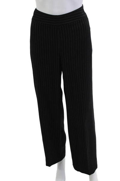 Giorgio Armani Womens Dress Pants Black Striped Size 46