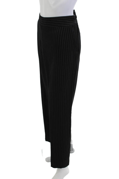 Giorgio Armani Womens Dress Pants Black Striped Size 46