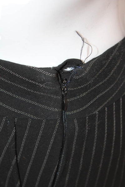 Giorgio Armani Womens Dress Pants Black Striped Size 46