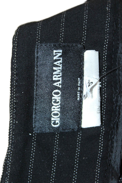 Giorgio Armani Womens Dress Pants Black Striped Size 46