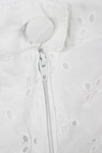 Clayton Womens White Cotton Textured Halter Sleeveless Romper Size S