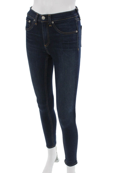 Rag & Bone Jean Women Ankle Skinny High Rise Dark Blue Jeans Size 23