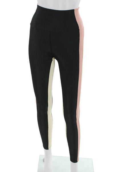 Beach Riot Women Black Striped Ankle Leggings Size XS
