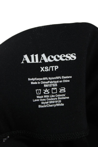 All Access Womens Ankle Striped Nylon Leggings Black Size XS
