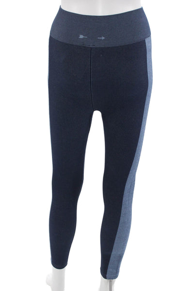 All Access Womens Ankle Striped Nylon Leggings Black Size XS
