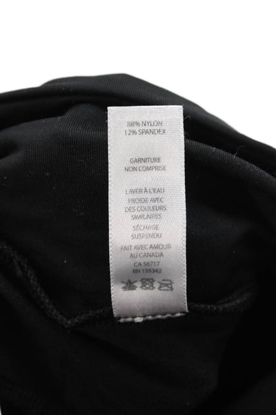 Michi Women Ankle Striped Black Leggings Nylon Spandex Petite Size XS