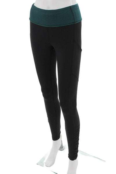 Lululemon Women Ankle Jegging Black Striped Zip Size 4