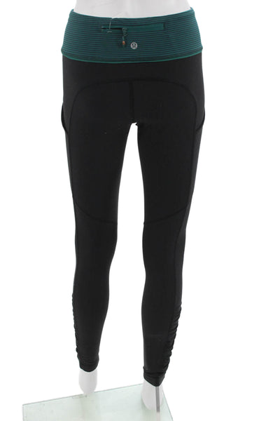 Lululemon Women Ankle Jegging Black Striped Zip Size 4