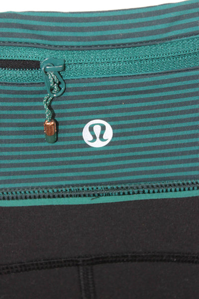 Lululemon Women Ankle Jegging Black Striped Zip Size 4