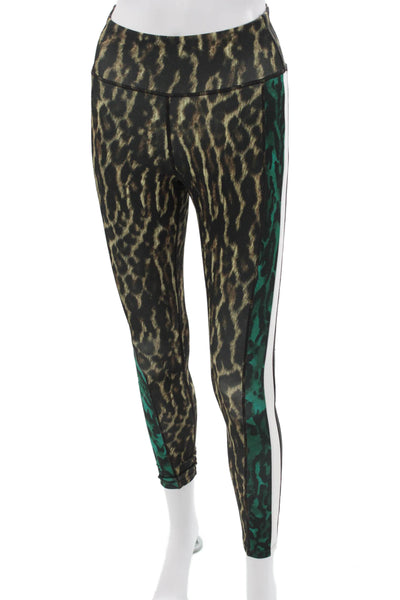 Pam & Gela Womens Ankle Jeggings Black Animal Print Size S