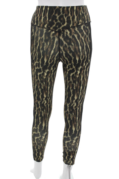 Pam & Gela Womens Ankle Jeggings Black Animal Print Size S