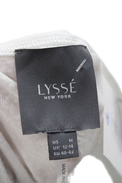 Lysse Womens Basic Tunic White Linen Short Sleeve Round Neck Size M