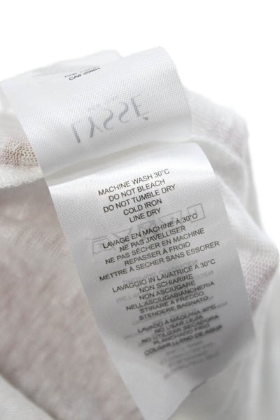 Lysse Womens Basic Tunic White Linen Short Sleeve Round Neck Size M