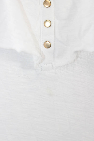 Nation LTD Women Pima Cotton Crew Neck Short Sleeve T-Shirt White Size XS