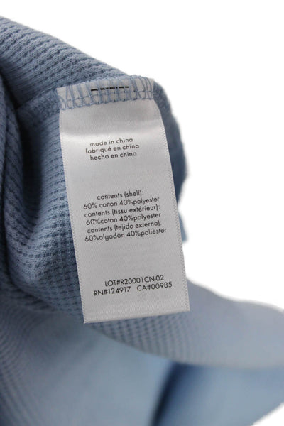 ONIA Women Basic Button-Up Sweater Light Blue Crew Neck Long Sleeve Size M