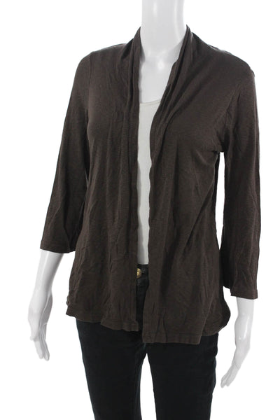 Michael Stars Women Basic Solid Brown 3/4 Sleeve Sweater Supima Size One Size