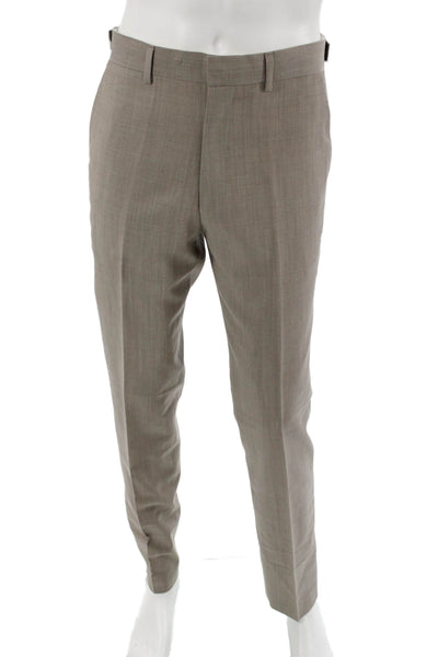 Topman Mens Beige Dress Pants Wool Blend Button Size 34