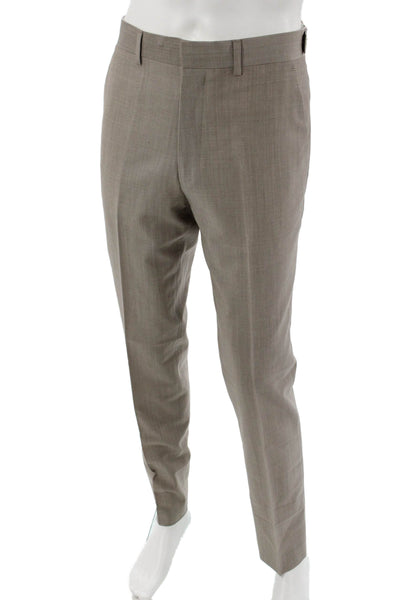 Topman Mens Beige Dress Pants Wool Blend Button Size 34