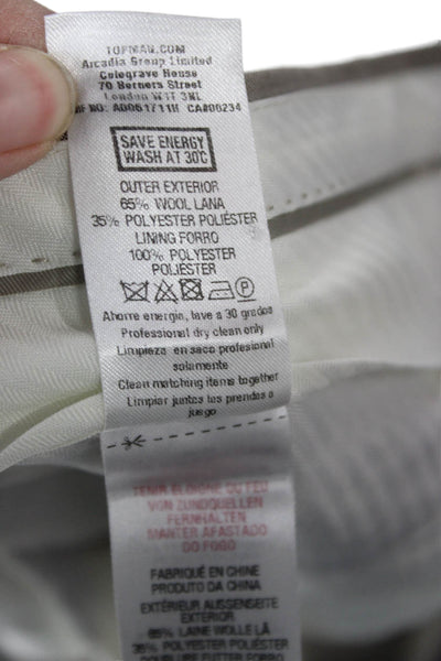 Topman Mens Beige Dress Pants Wool Blend Button Size 34