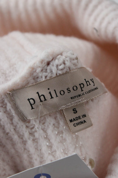 philosophy Unisex Pink Turtleneck Pullover Long Sleeve Size S