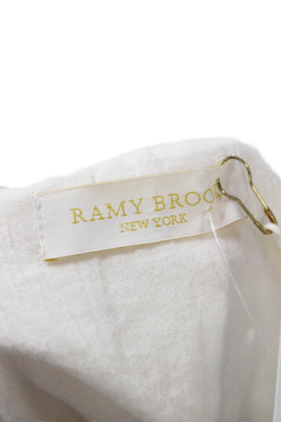 Ramy Brook Women Cropped Floral Tank Square Neck Sleeveless Beige Size S