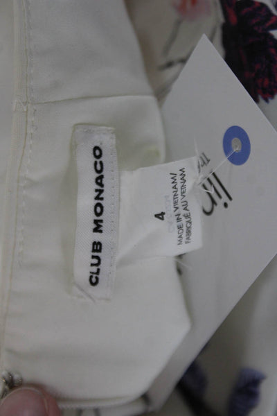 Club Monaco Women Straight Pencil Skirt White Floral Size 4