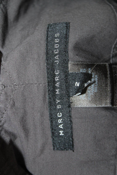 Marc By Marc Jacobs Women Dark Gray Cotton Cargo Short Skirt Size 2