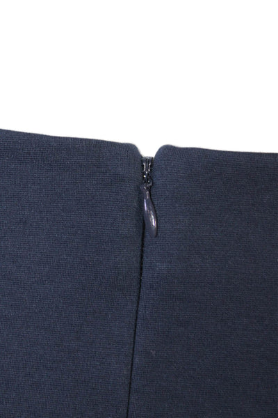 J Crew Women A-Line Dark Blue Cotton Blend Knee Length Skirt Size 4