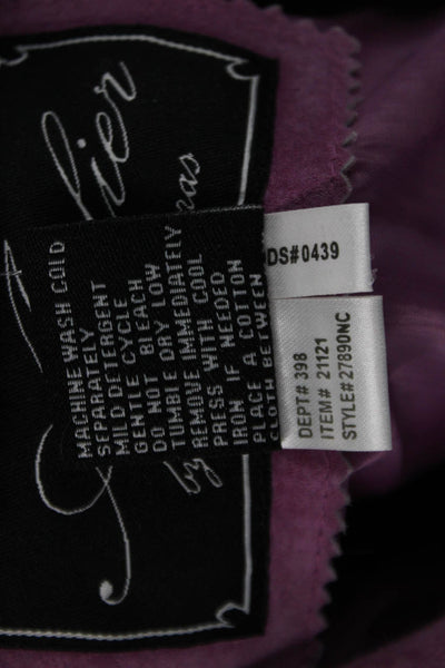 Atelier by B. Thomas Women Purple Leather Button Long Sleeve Jacket Size M