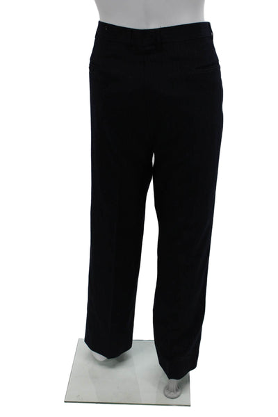 Eagle Clothes Mens 2 Piece DarkBlue WoolBlend Striped Suit Jacket Pants Size 40