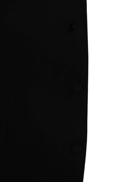 Calvin Klein Mens Black Wool Classic Suit Jacket Button Collared Size 50
