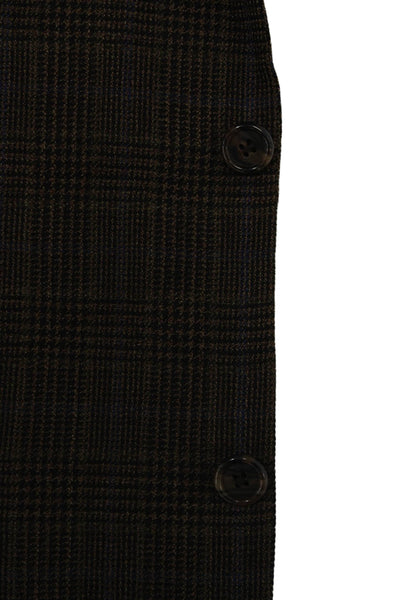 Hart Schaffner Marx Mens Brown Plaid Wool Blend Sport Coat Button Size 42