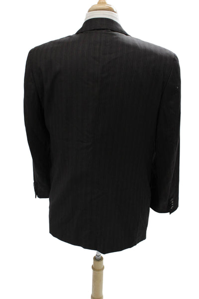 Joseph Abboud Mens Striped Dark Gray Wool Suit Jacket Button Size 41