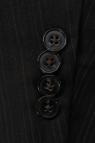 Joseph Abboud Mens Striped Dark Gray Wool Suit Jacket Button Size 41