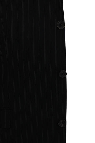 Boss Hugo Boss Men Classic Black Striped Wool Suit Jacket Collared Size 50