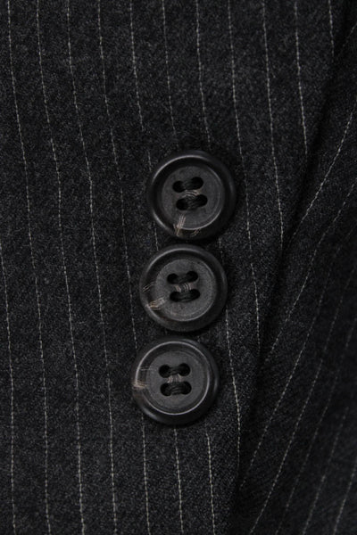 Nordstrom Mens Striped Dark Gray Wool Blend Suit Jacket Button Size 38