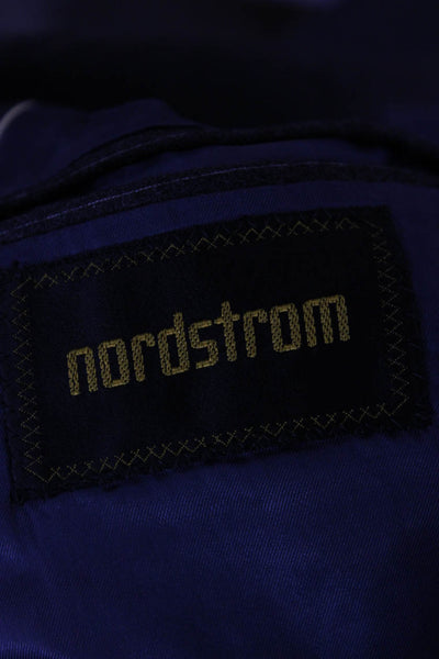 Nordstrom Mens Striped Dark Gray Wool Blend Suit Jacket Button Size 38